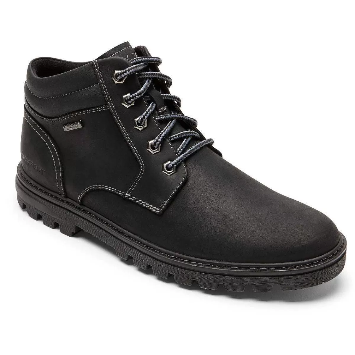 Rockport Bota masculina para clima ou não à prova d'água Couro Preto/Camurça*Homens