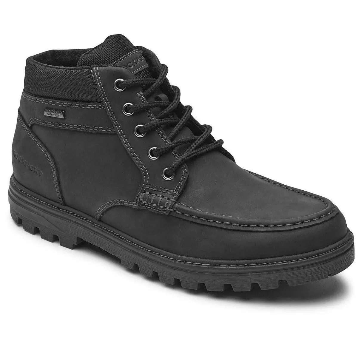 Rockport Bota Moc impermeável masculina pronta para o clima Léia Negra*Homens