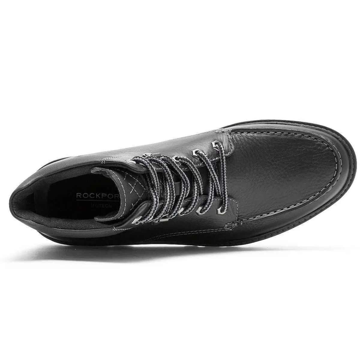 Rockport Bota Moc Toe masculina para clima ou não à prova d'água Couro preto*Homens