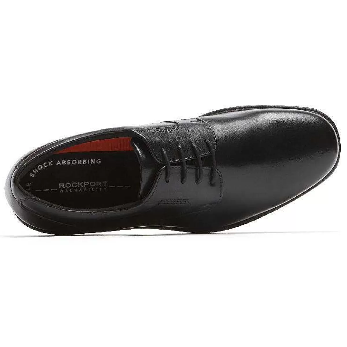 Rockport Oxford masculino Charles Road com bico liso Preto*Homens