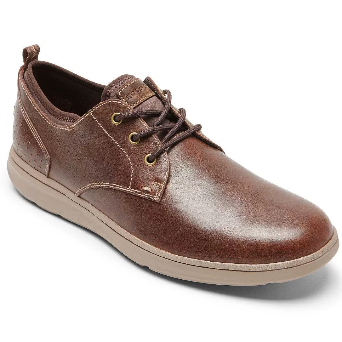 Rockport Oxford masculino Zaden com bico liso Nubuck/malha preto*Homens