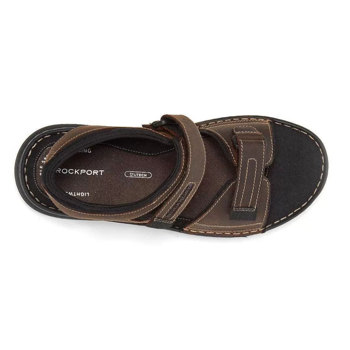 Rockport Sandália masculina Darwyn Quarter-Strap Pedra Nobuck*Homens