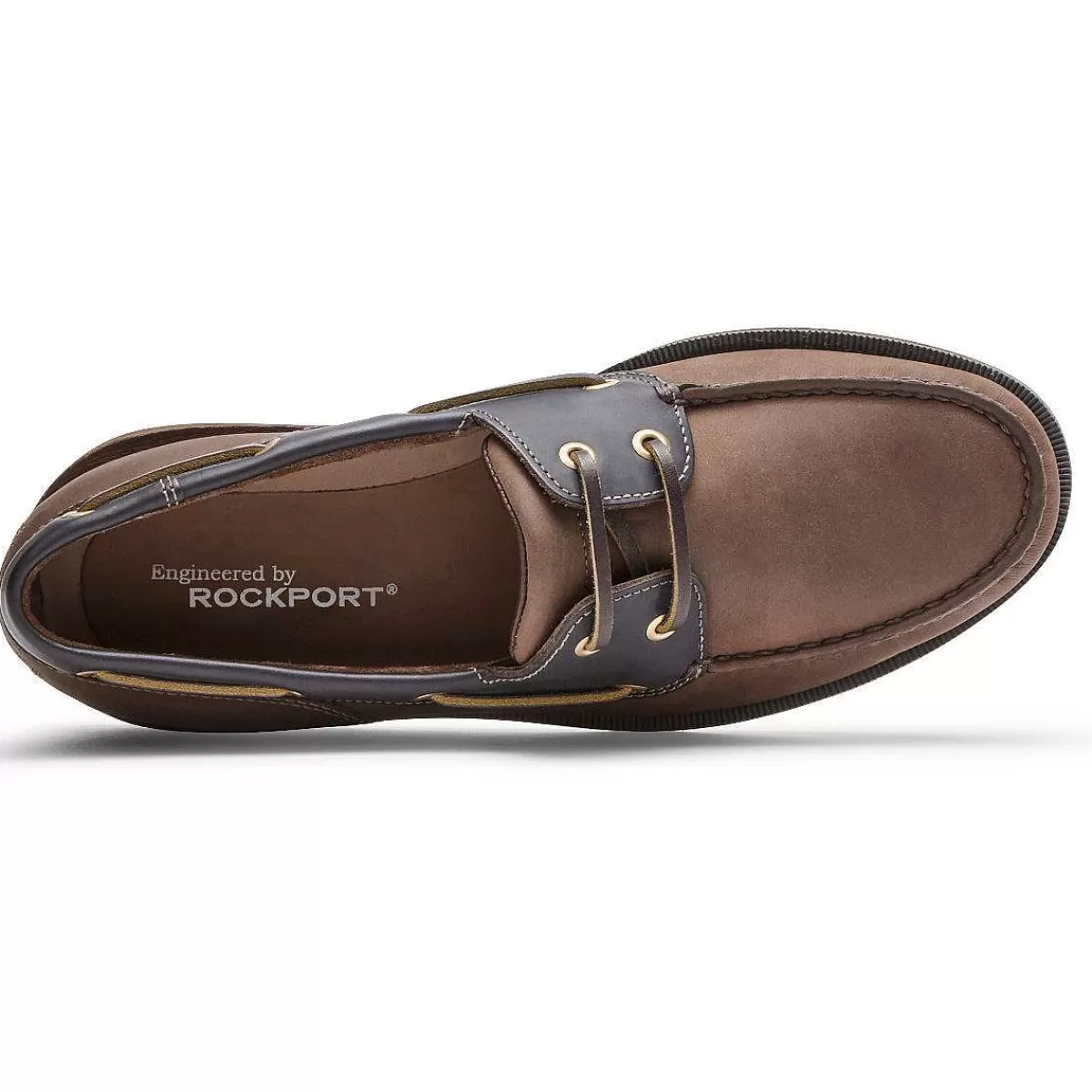 Rockport Sapato masculino Perth para barco Cera de Abelha/Castanho Escuro L*Homens