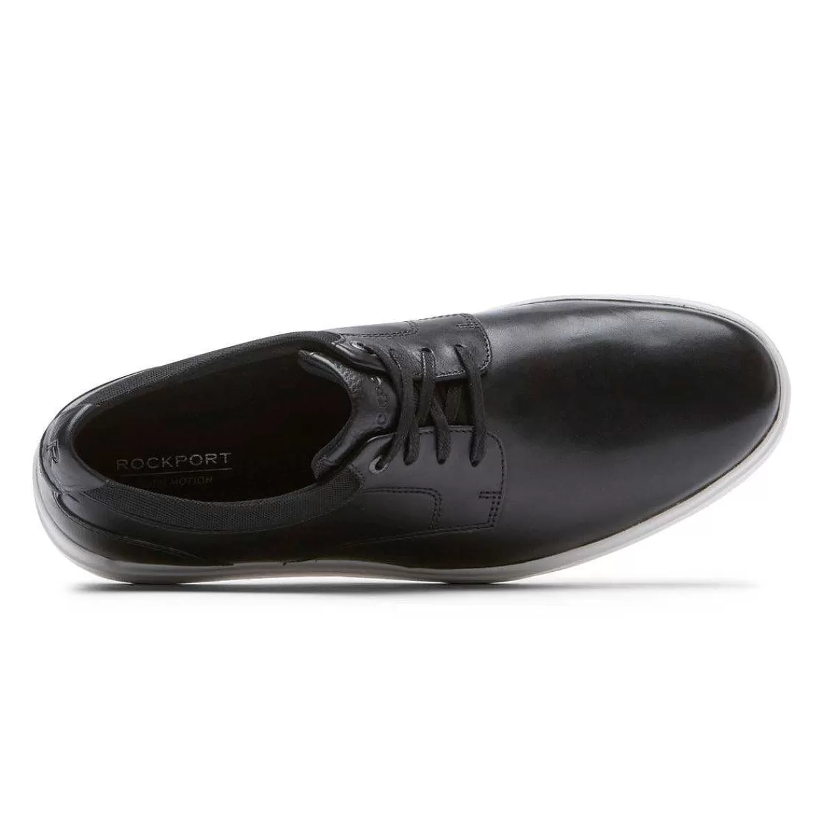 Rockport Tênis masculino Total Motion Court com bico liso Preto*Homens